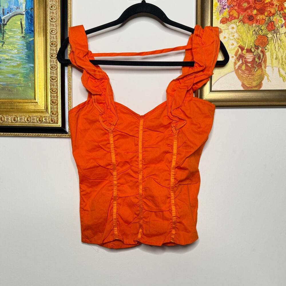 Orange Ruched Top L - Picture 3 of 5